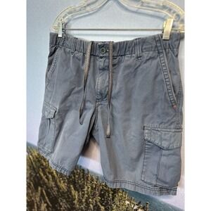 Tommy Bahama Shorts Mens M  Blue‎ Cotton Elastic Drawstring Tie Cargo Pocket